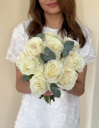 Букет невесты из роз и эвкалипта №960