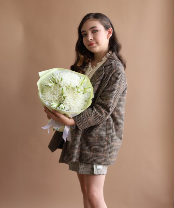 Дуобукет из хризантем и альстромерии №1953