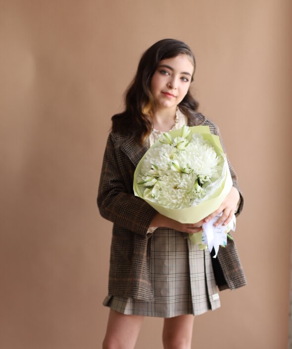 Дуобукет из хризантем и альстромерии №1953