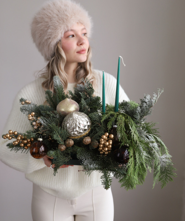 Новогодняя композиция на стол №1814