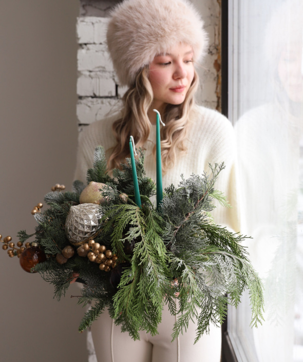 Новогодняя композиция на стол №1814