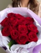 Красные розы в бежевом оформлении (11 шт) №1440