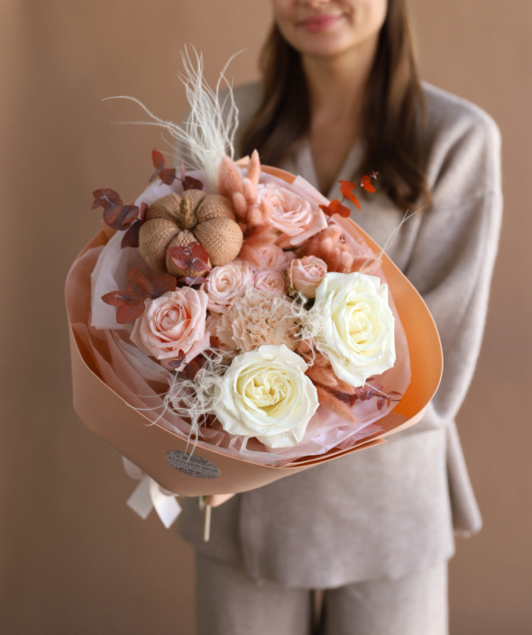 Осенний букет с декоративной тыквой №1974