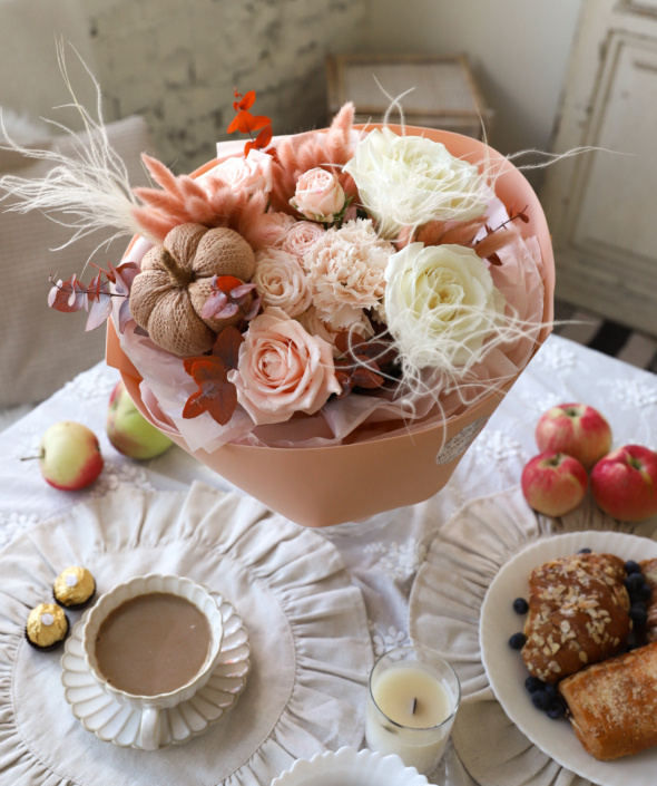 Осенний букет с декоративной тыквой №1974