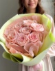 Розы розовые в нежном оформлении (7 шт) №1435