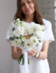 Свадебный букет с кремовыми розами №955