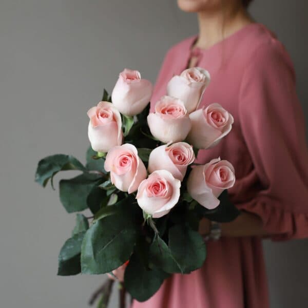 Розы розовые в ленту (9 шт) №1042 - Фото 1