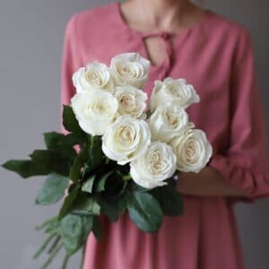 Розы белые в ленту (9 шт) №1048 - Фото 37