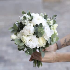 Белый букет невесты с эвкалиптом №971 - Фото 8