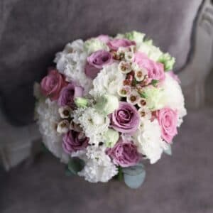 Свадебный букет с лавандовыми розами №992 - Фото 26