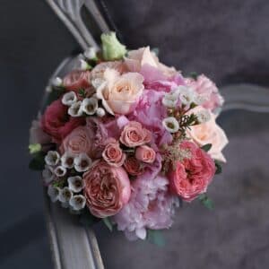 Свадебный букет в ярко розовом цвете №991 - Фото 24