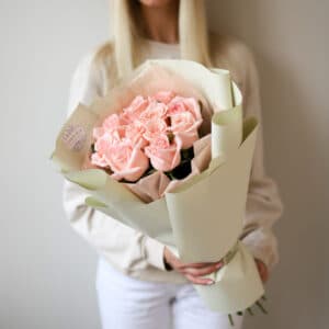 Нежно-розовые розы в нежном оформлении (11 шт) №1438 - Фото 31