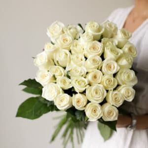 Белые розы в ленту (Россия, 35 шт) №1738 - Фото 4