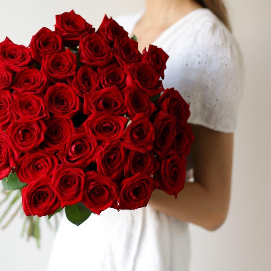 Красные розы в ленту (Россия, 35 шт) №1740 - Фото 39
