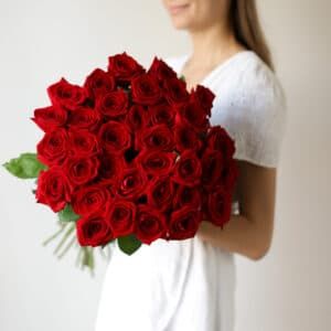 Красные розы в ленту (Россия, 35 шт) №1740 - Фото 38
