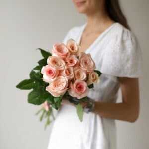 Розовые розы в ленту (Россия, 11 шт) №1743 - Фото 34