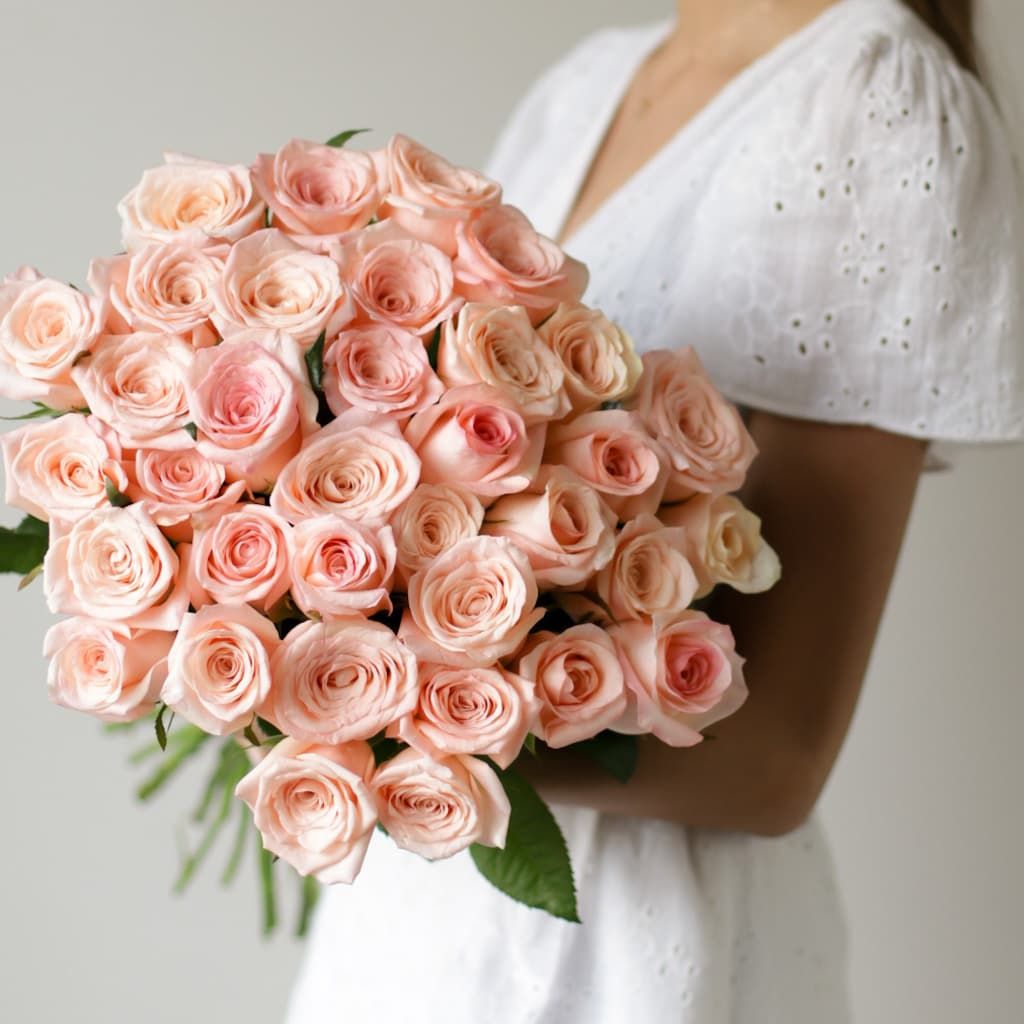 Розовые розы в ленту (Россия, 35 шт) №1739 - Фото 41