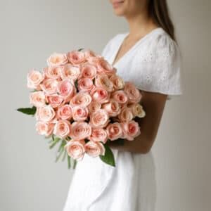 Розовые розы в ленту (Россия, 35 шт) №1739 - Фото 40