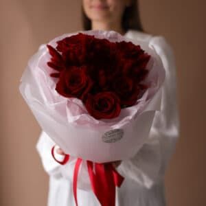 Букет с красными розами и сухоцветами №1834 - Фото 26