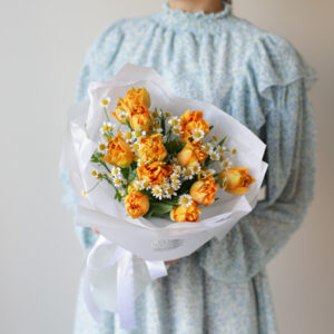 Тюльпаны с ромашками (11 шт) №1863 - Фото 4