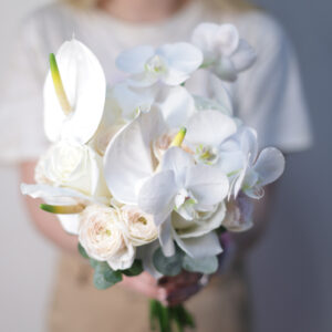 Свадебный букет с антуриумом и орхидеей №1908 - Фото 7